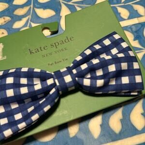 Kate spade New York dog blue gingham bow tie. New!
